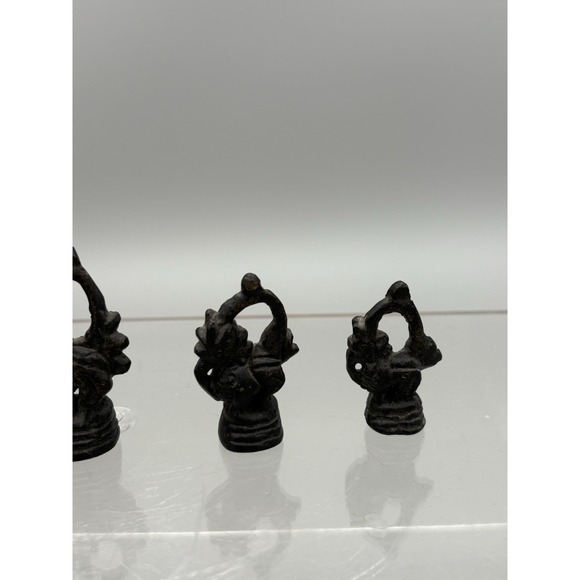 Bronze Opium Weight Chinte Burma‎ Burmese Dragon 267 G. 6 CM + less, Set of 5 - Picture 5 of 8